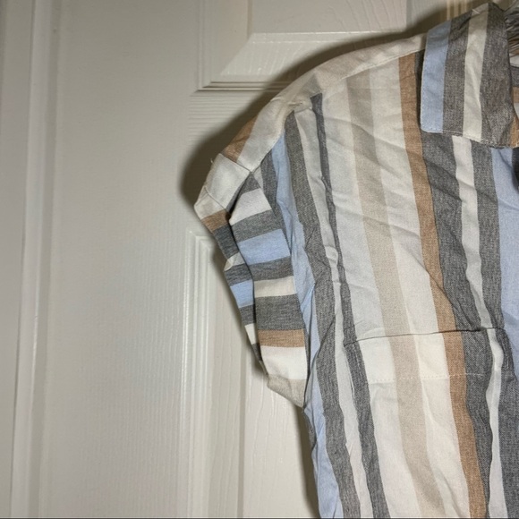 NWT Japna Multicolor Striped Button front Short Sleeve Dress XS - Picture 4 of 11